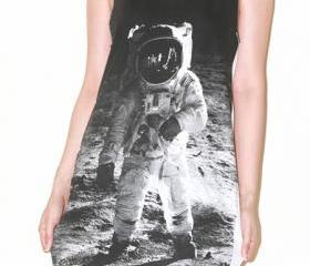 Astronaut Edwin Aldrin On Lunar White Singlet Tank Top Tunic Vest Women Sleeveless Shirt Indie Pop Rock T-Shirt Size M