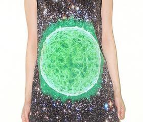 Deep Green Sun Cosmos Galaxy Universe Space Star Cluster Singlet Tank Top Sleeveless Art Photo Transfer Rock T-Shirt Size L